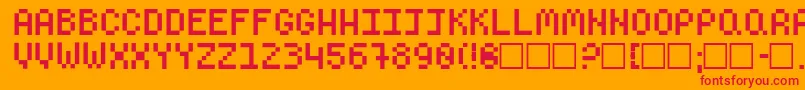 ClassOf74 Font – Red Fonts on Orange Background