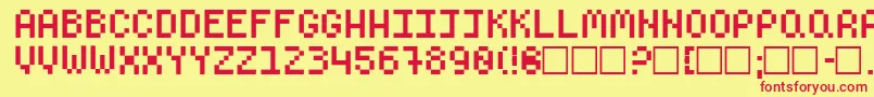 ClassOf74 Font – Red Fonts on Yellow Background