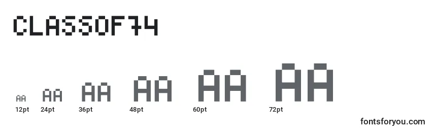 ClassOf74 Font Sizes