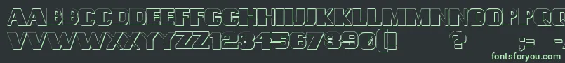 フォントConsequencesShadow – 黒い背景に緑の文字