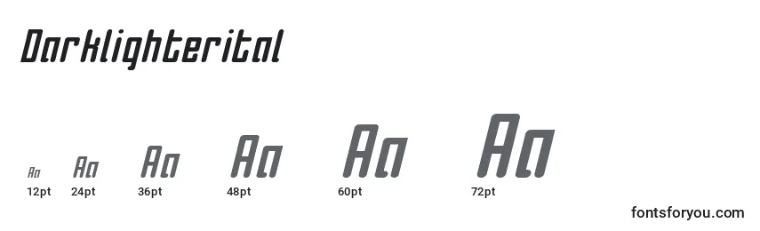 Darklighterital font sizes