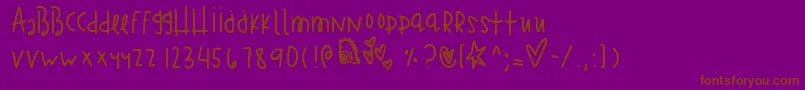 Tragickingdom Font – Brown Fonts on Purple Background