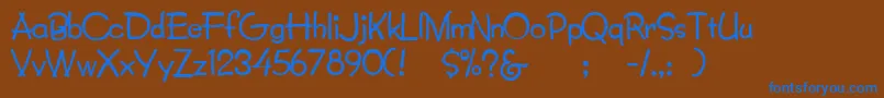 Lumparsky Font – Blue Fonts on Brown Background