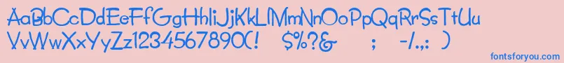 Lumparsky Font – Blue Fonts on Pink Background