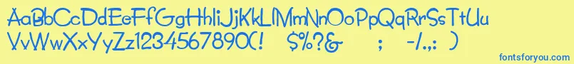Lumparsky Font – Blue Fonts on Yellow Background