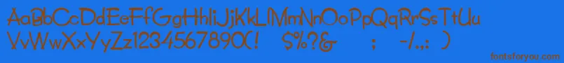 Lumparsky Font – Brown Fonts on Blue Background