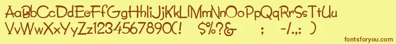 Lumparsky Font – Brown Fonts on Yellow Background