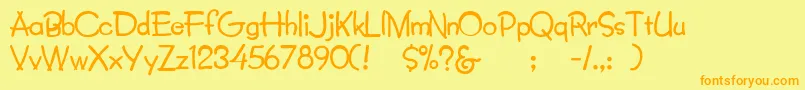 Lumparsky Font – Orange Fonts on Yellow Background