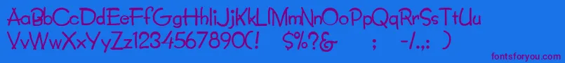 Lumparsky Font – Purple Fonts on Blue Background