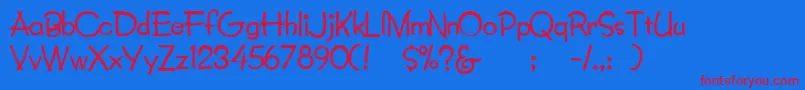 Lumparsky Font – Red Fonts on Blue Background