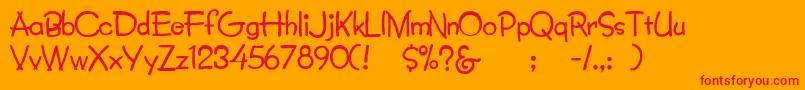 Lumparsky Font – Red Fonts on Orange Background
