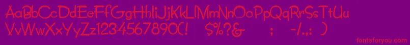 Lumparsky Font – Red Fonts on Purple Background