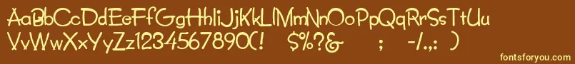 Lumparsky Font – Yellow Fonts on Brown Background