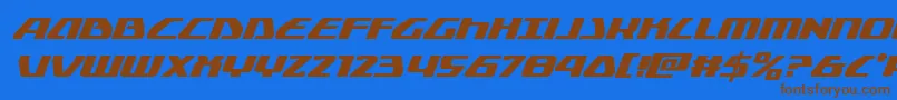 Globaldynamicsital Font – Brown Fonts on Blue Background