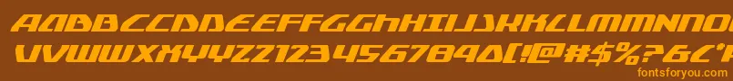 Globaldynamicsital Font – Orange Fonts on Brown Background