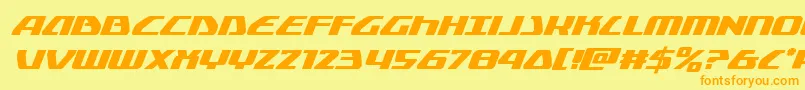 Globaldynamicsital Font – Orange Fonts on Yellow Background