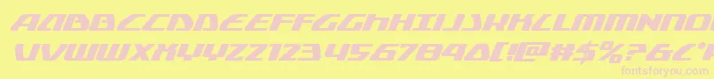 Globaldynamicsital Font – Pink Fonts on Yellow Background