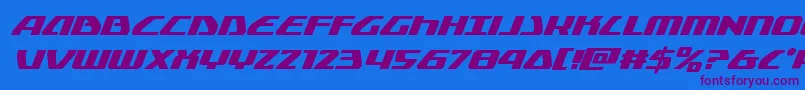 Globaldynamicsital Font – Purple Fonts on Blue Background