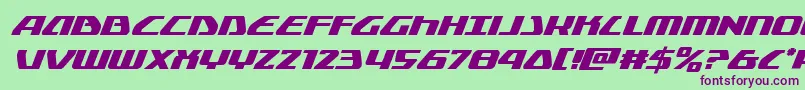 Globaldynamicsital Font – Purple Fonts on Green Background