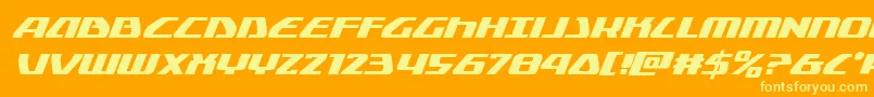 Globaldynamicsital Font – Yellow Fonts on Orange Background