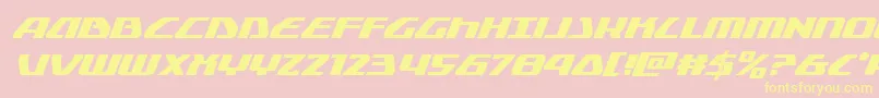 Globaldynamicsital Font – Yellow Fonts on Pink Background