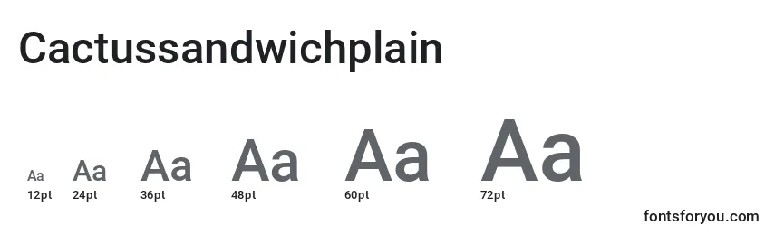 Размеры шрифта Cactussandwichplain