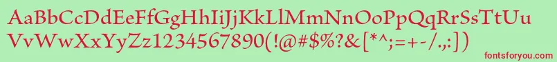 BriosoproMedium Font – Red Fonts on Green Background