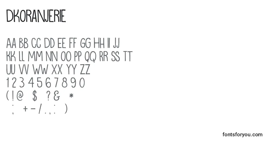 Schriftart DkOranjerie – Alphabet, Zahlen, spezielle Symbole