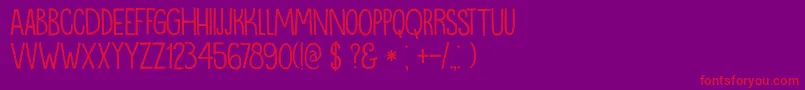 DkOranjerie Font – Red Fonts on Purple Background