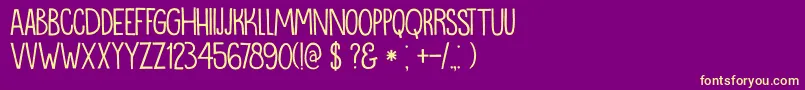 DkOranjerie Font – Yellow Fonts on Purple Background