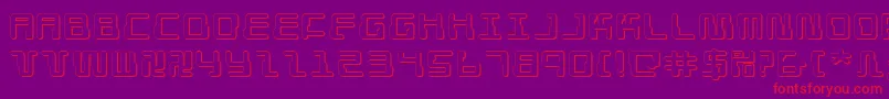 Droidlover3De-Schriftart – Rote Schriften auf violettem Hintergrund