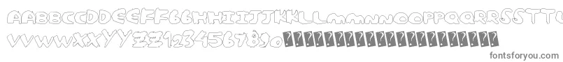 Cutoutposter-fontti – harmaat kirjasimet valkoisella taustalla