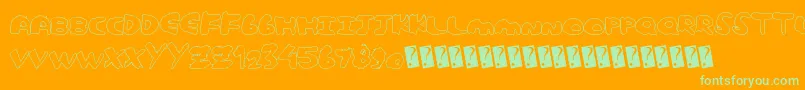 Cutoutposter Font – Green Fonts on Orange Background
