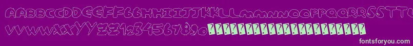Cutoutposter Font – Green Fonts on Purple Background