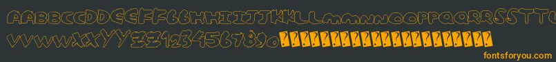 フォントCutoutposter – 黒い背景にオレンジの文字
