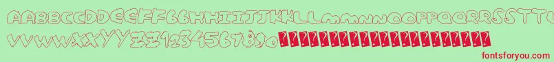Cutoutposter Font – Red Fonts on Green Background