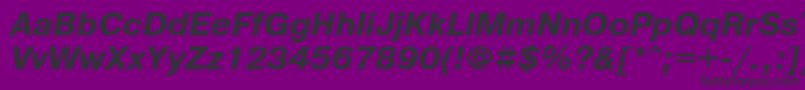 Czcionka PragmaticacttBolditalic – czarne czcionki na fioletowym tle