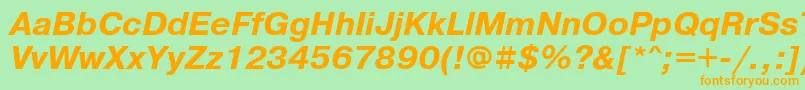 PragmaticacttBolditalic Font – Orange Fonts on Green Background