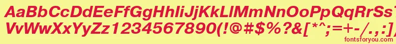 PragmaticacttBolditalic Font – Red Fonts on Yellow Background