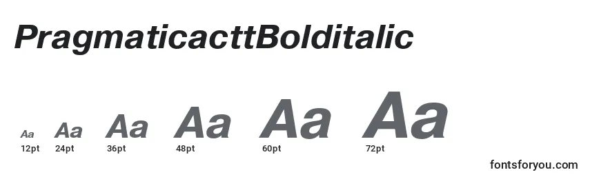 Размеры шрифта PragmaticacttBolditalic