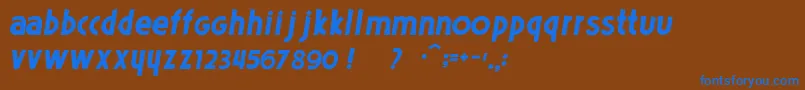 フォントPoetsItalic – 茶色の背景に青い文字