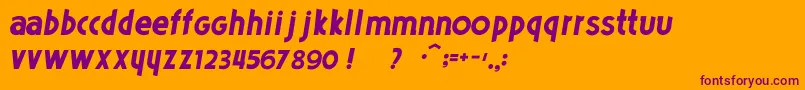 Fonte PoetsItalic – fontes roxas em um fundo laranja