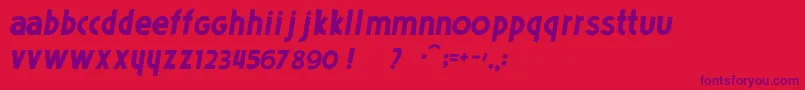 PoetsItalic Font – Purple Fonts on Red Background