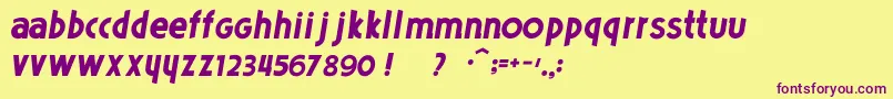 PoetsItalic-fontti – violetit fontit keltaisella taustalla