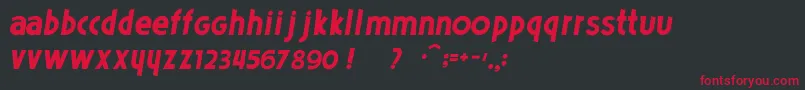 PoetsItalic Font – Red Fonts on Black Background