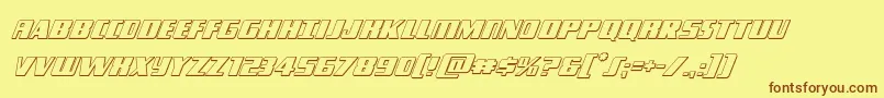 Typhoon3Dital Font – Brown Fonts on Yellow Background