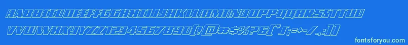 Typhoon3Dital Font – Green Fonts on Blue Background