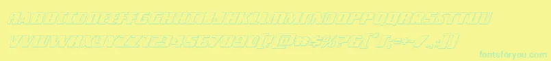 Typhoon3Dital Font – Green Fonts on Yellow Background