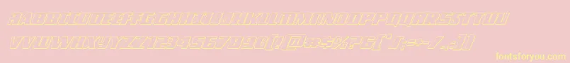 Typhoon3Dital-Schriftart – Gelbe Schriften auf rosa Hintergrund