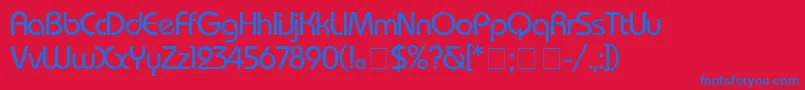 BauhausMedium Font – Blue Fonts on Red Background